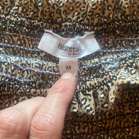 Black/tan leopard print fitted dress size M - Picture 4 of 5